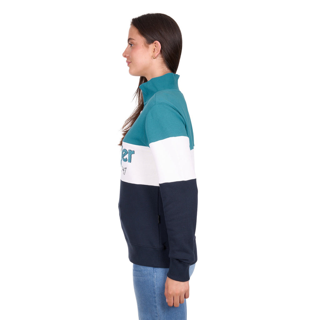 Wrangler Womens Dana 1/4 Zip Pullover (X6W2597549) Navy/Teal