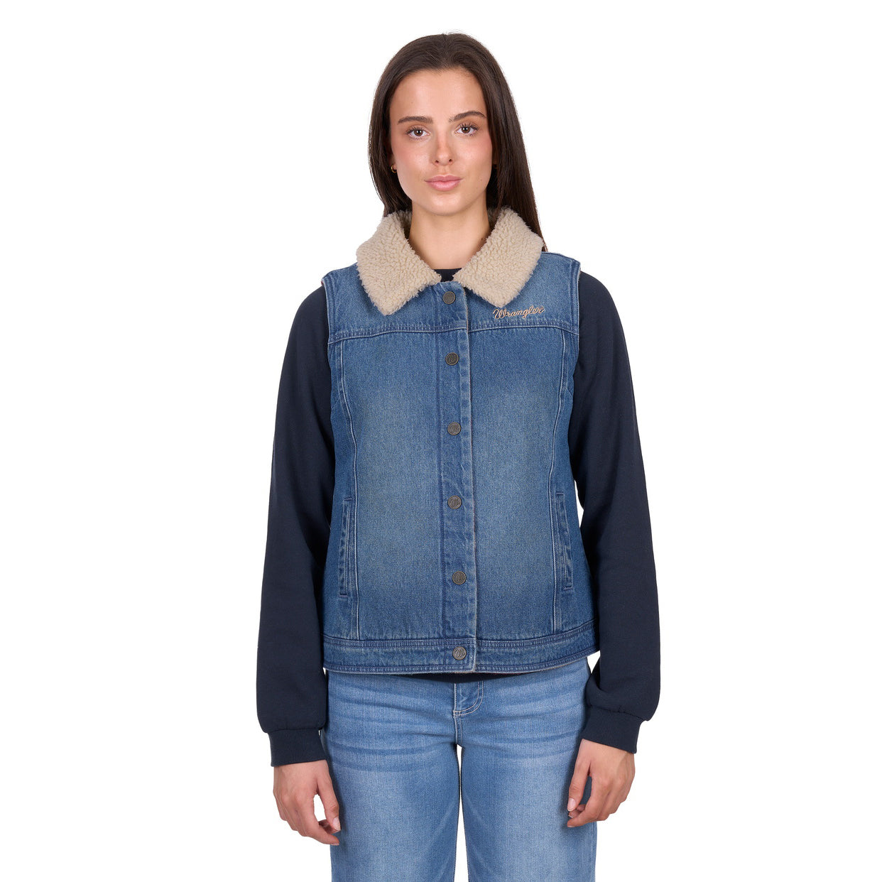 Wrangler Womens Dixie Reversible Vest (X6W2602570) Denim/Multi