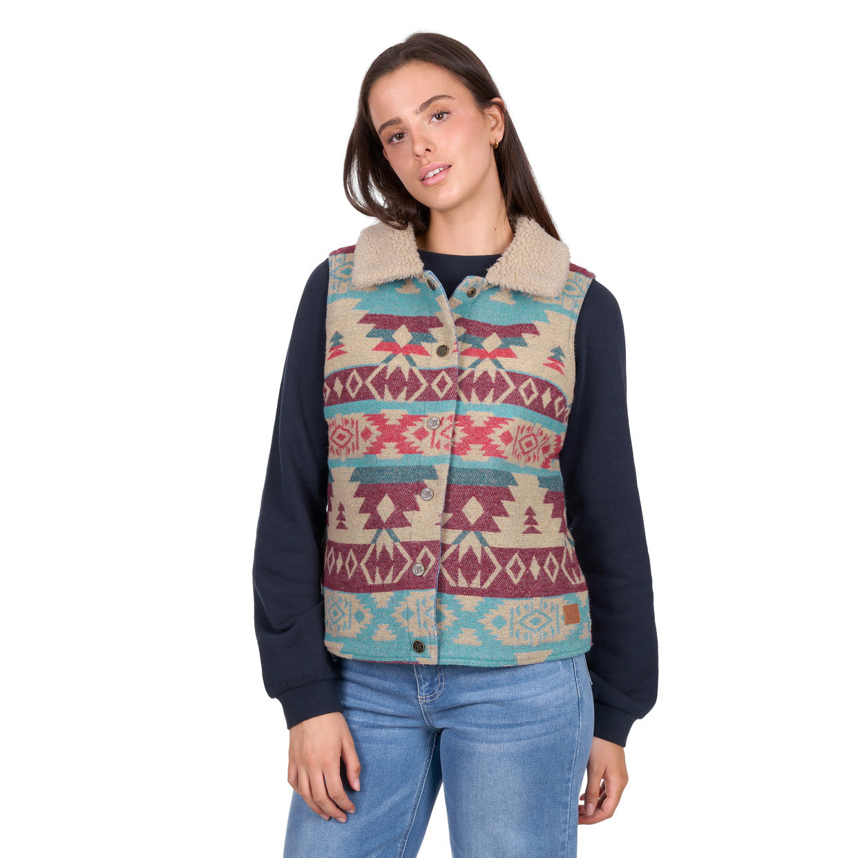 Wrangler Womens Dixie Reversible Vest (X6W2602570) Denim/Multi