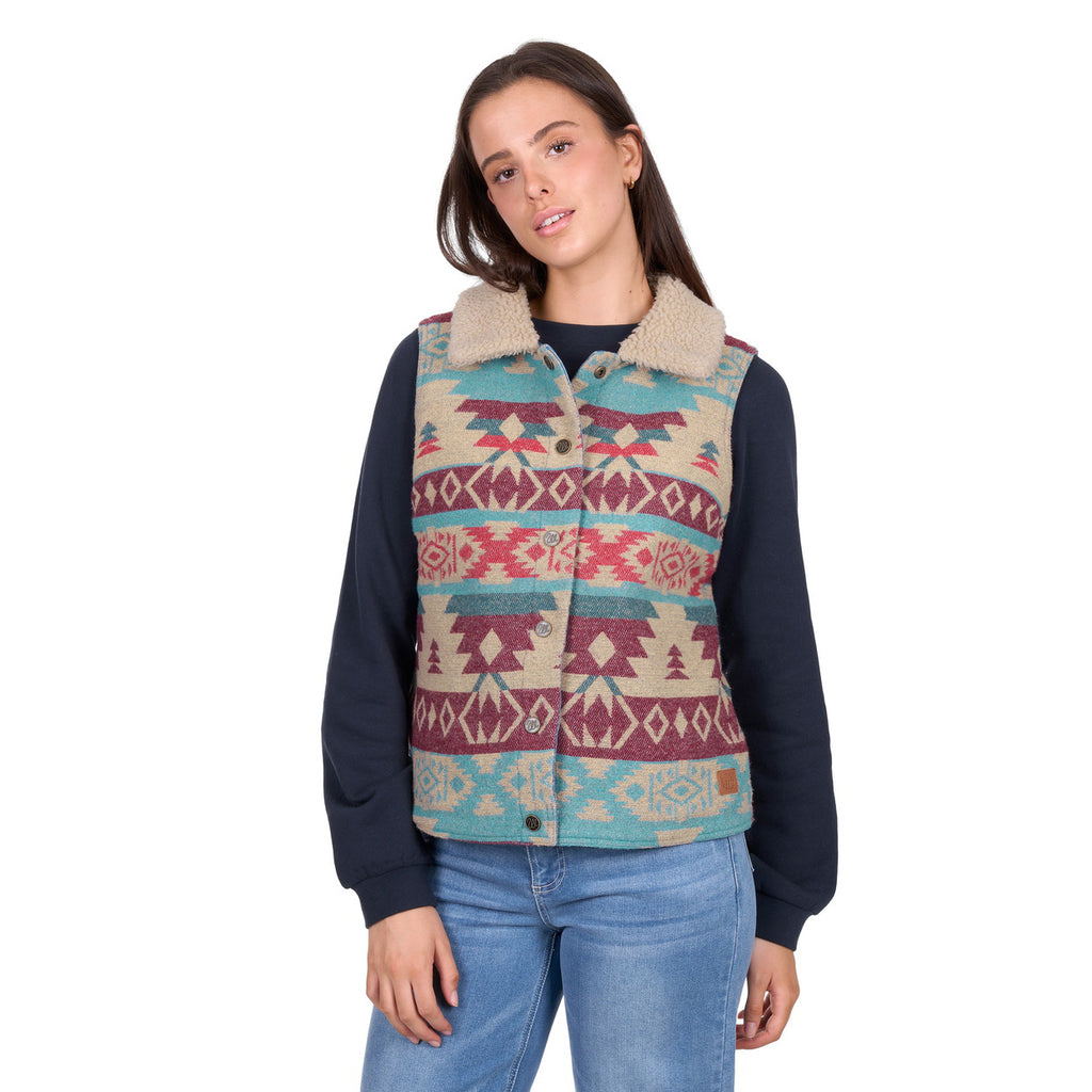 Wrangler Womens Dixie Reversible Vest (X6W2602570) Denim/Multi