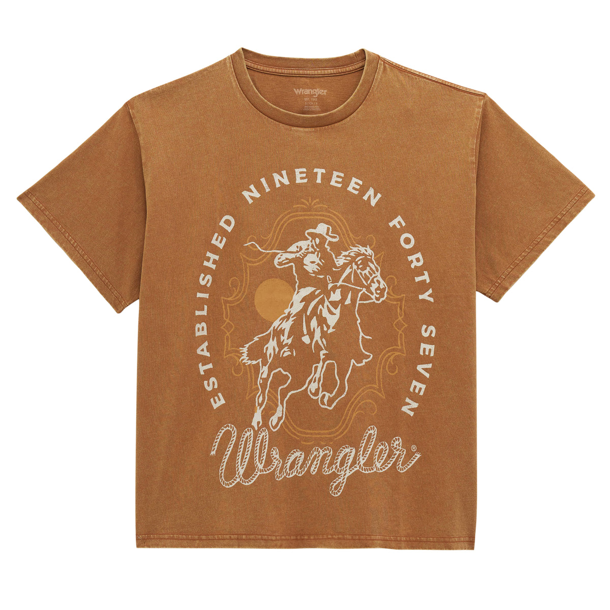 Wrangler Womens Girlfriend Fit S/S Tee (112379649) Argan Oil Flat Lay