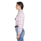 Wrangler Womens Henley L/S Shirt (X6W2129562) Ivory/Pink