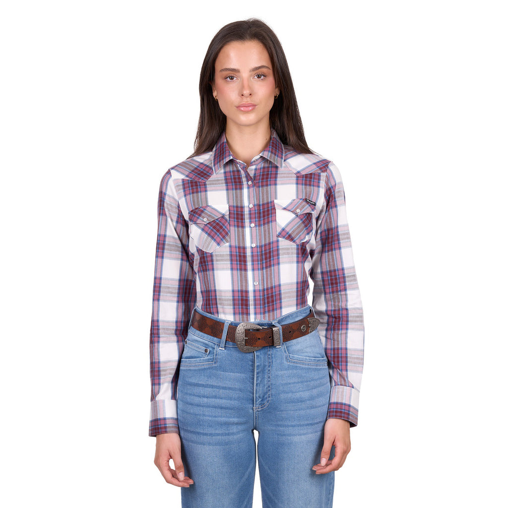 Wrangler Womens Jaclyn L/S Shirt (X6W2127560) Berry