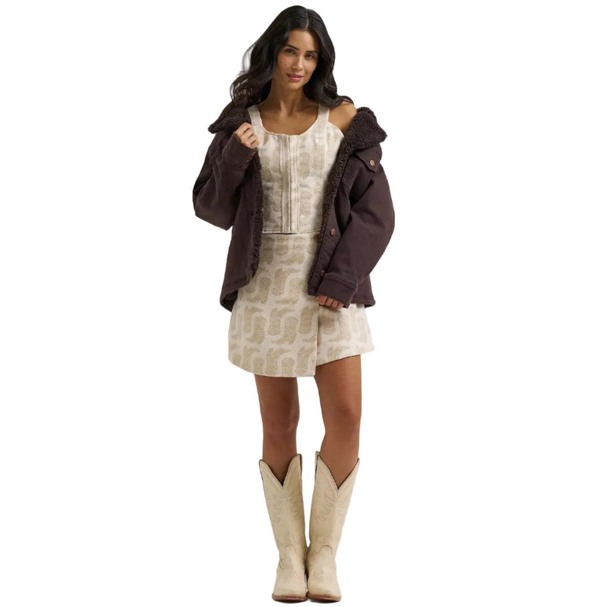 Wrangler Womens Jacquard Top (112382720) Beige