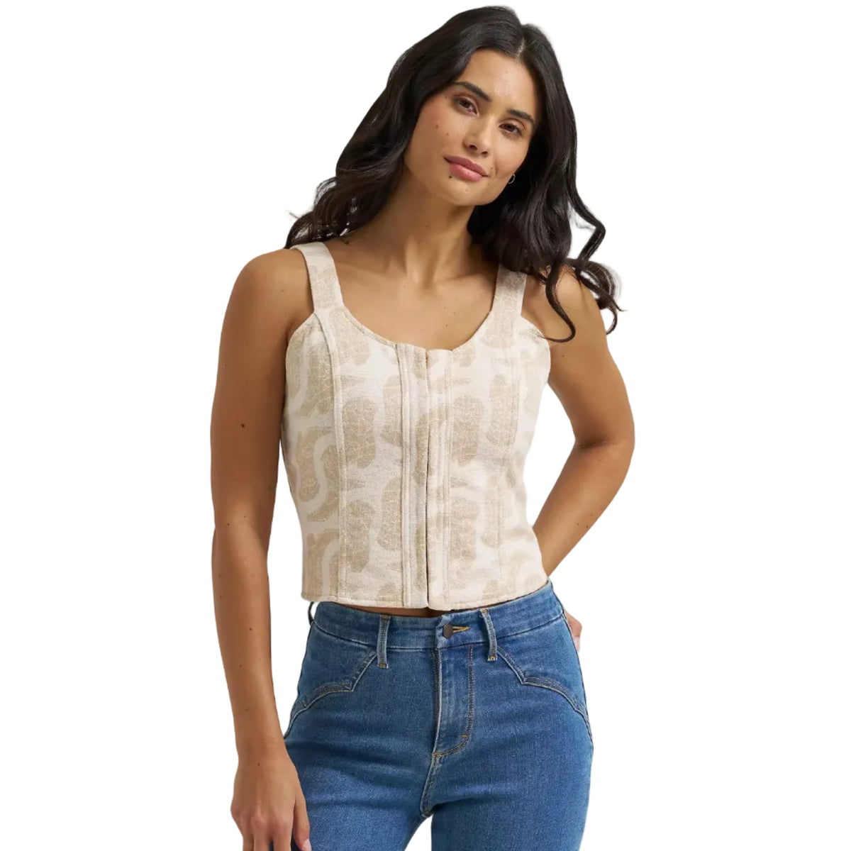 Wrangler Womens Jacquard Top (112382720) Beige