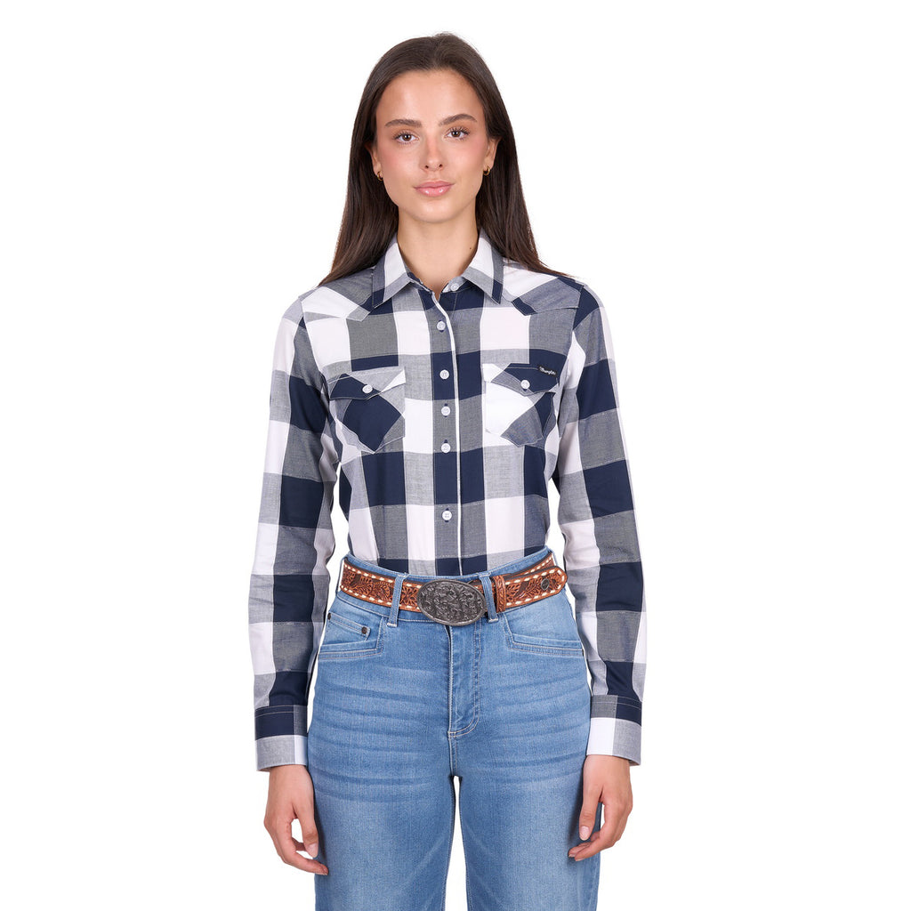 Wrangler Womens Jewell L/S Shirt (X6W2127563) Navy