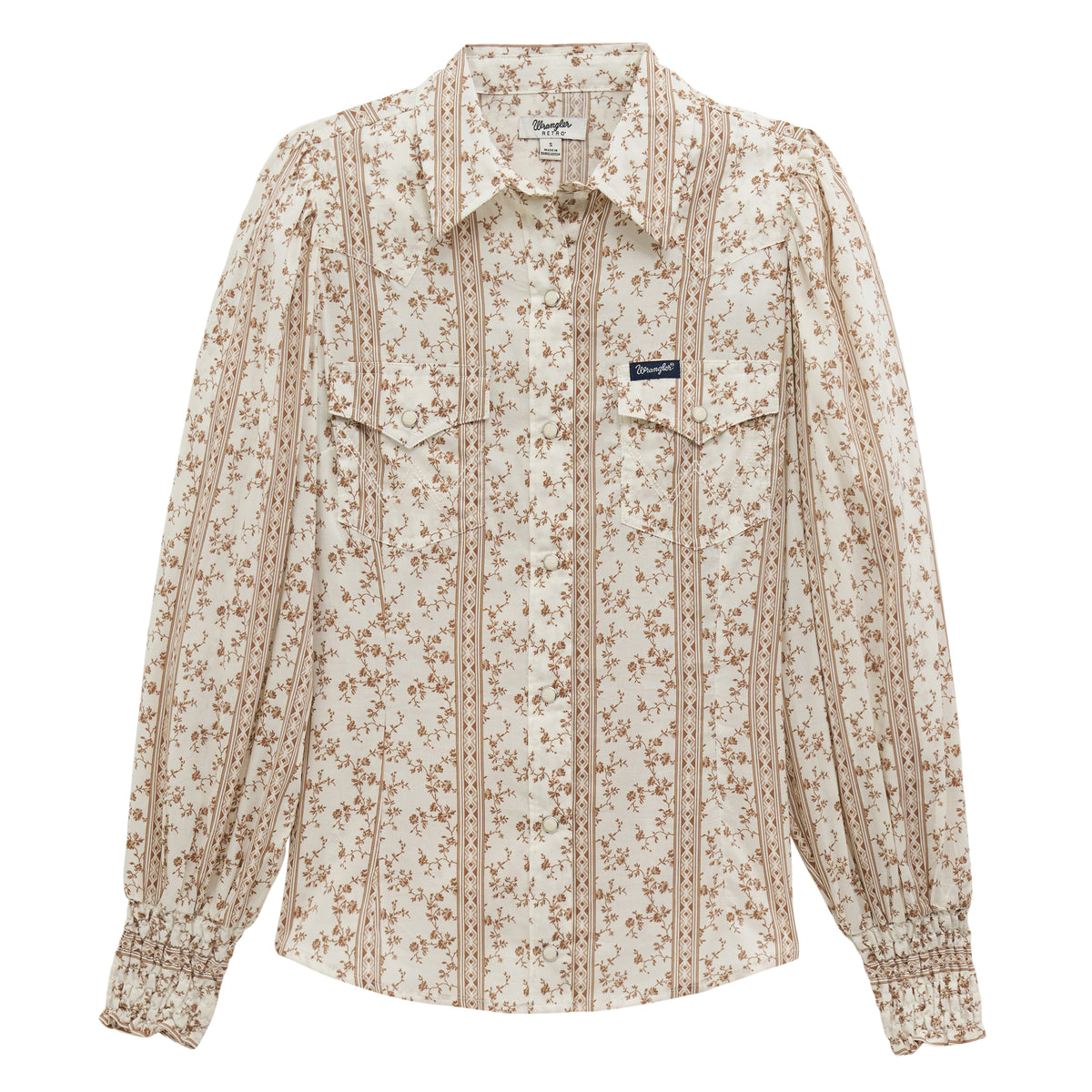 Wrangler Womens L/S Puff Blouse (112382517) White