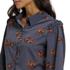 Wrangler Womens L/S Ruffle Shirt (112382747) Blue