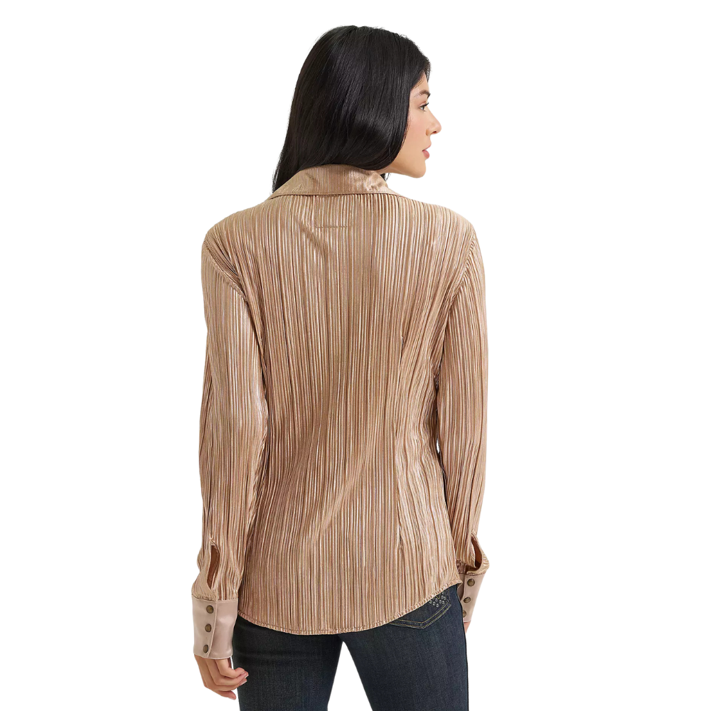 Wrangler Womens Lainey L/S Snap Shirt (112382814) Rose Gold