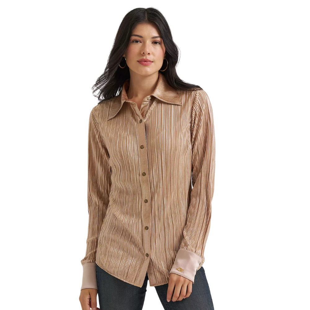 Wrangler Womens Lainey L/S Snap Shirt (112382814) Rose Gold