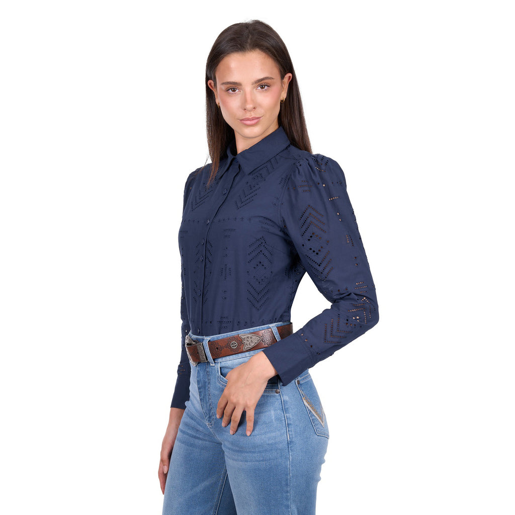 Wrangler Womens Lilly L/S Shirt (X6W2127434) Navy