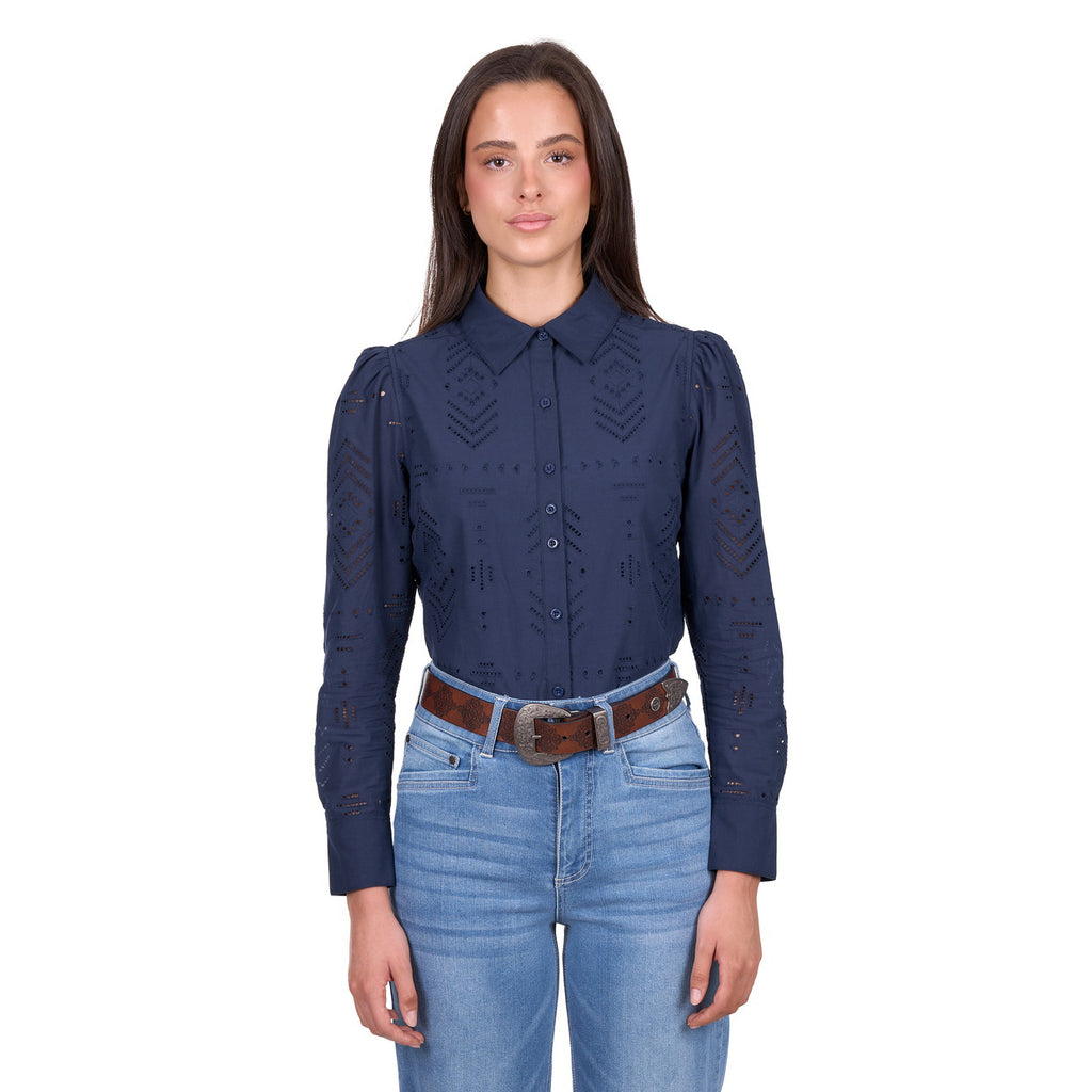 Wrangler Womens Lilly L/S Shirt (X6W2127434) Navy