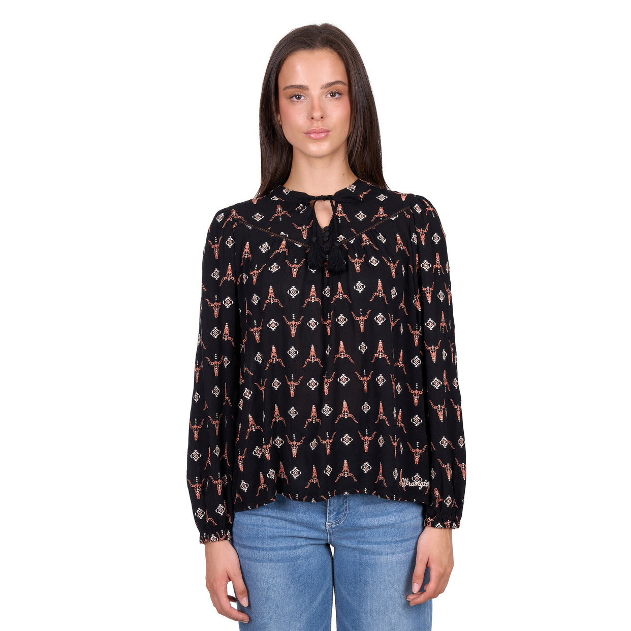 Wrangler Womens Lucille L/S Blouse (X6W2513556) Black