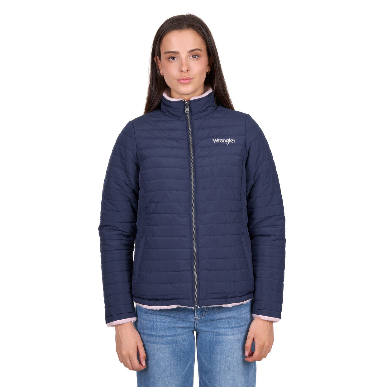 Wrangler Womens Marta Reversible Jacket (X6W2790572) Navy/Pink