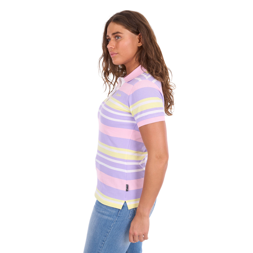 Wrangler Womens Quinn S/S Polo  (X6S2514626) Lavender/Yellow