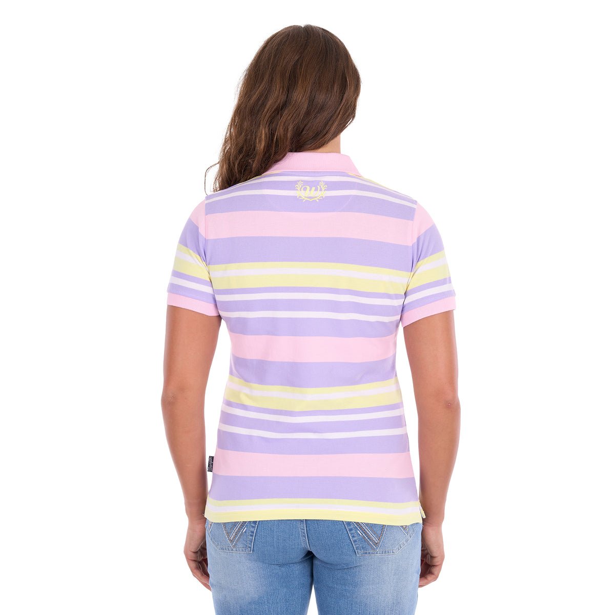 Wrangler Womens Quinn S/S Polo  (X6S2514626) Lavender/Yellow