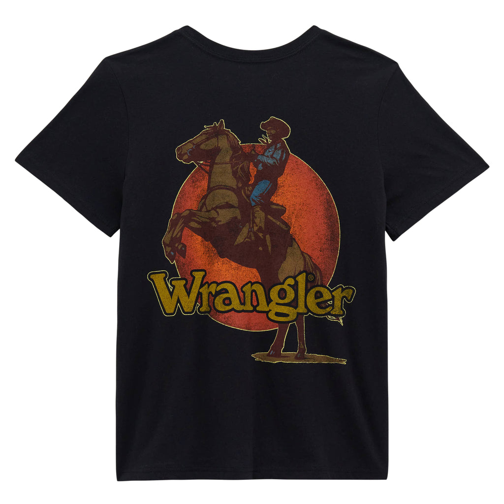 Wrangler Womens Regular Fit S/S Tee (112379661) Black Beauty Back Flat Lay