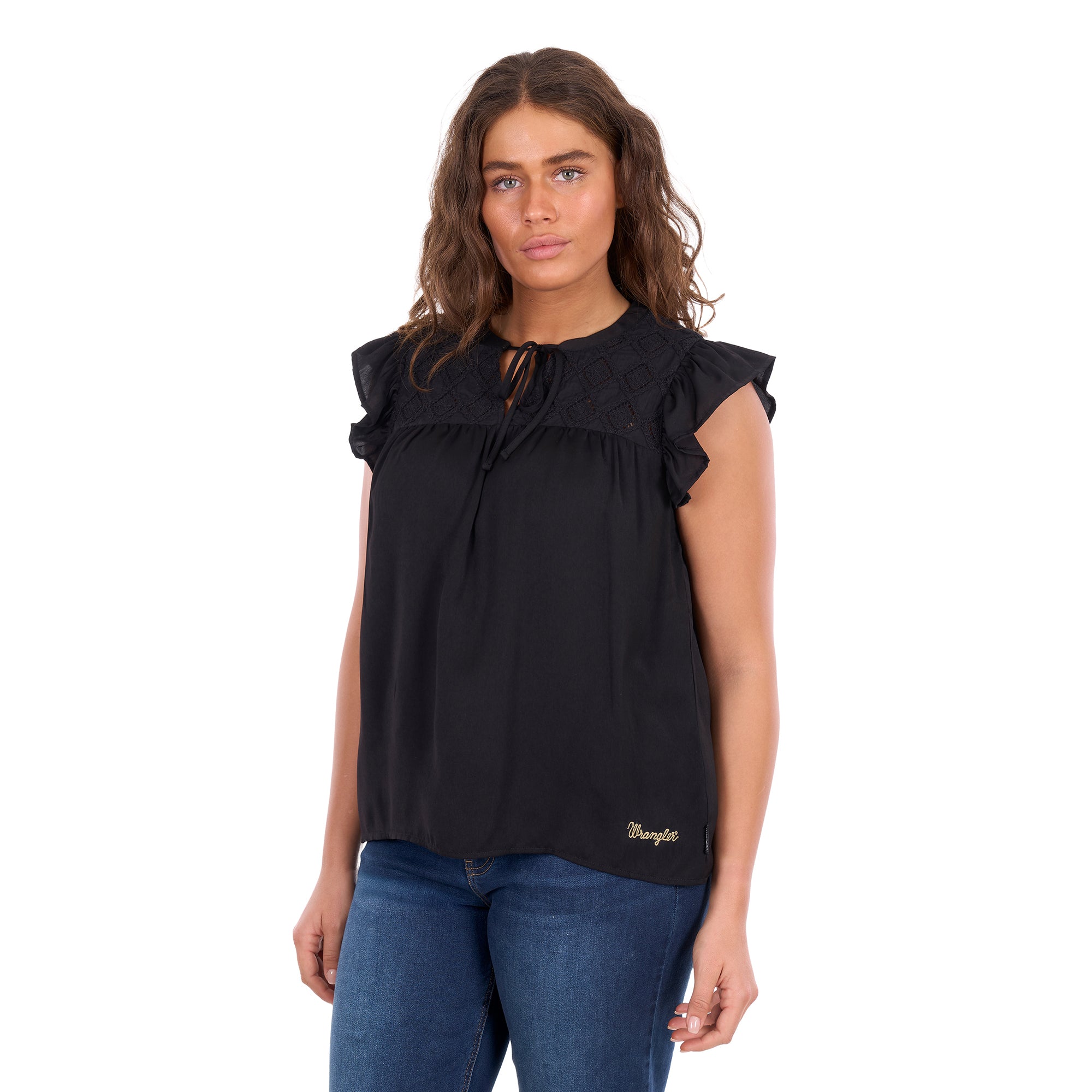 Wrangler Womens Stella Sleeveless Blouse  (X6S2503616) Black