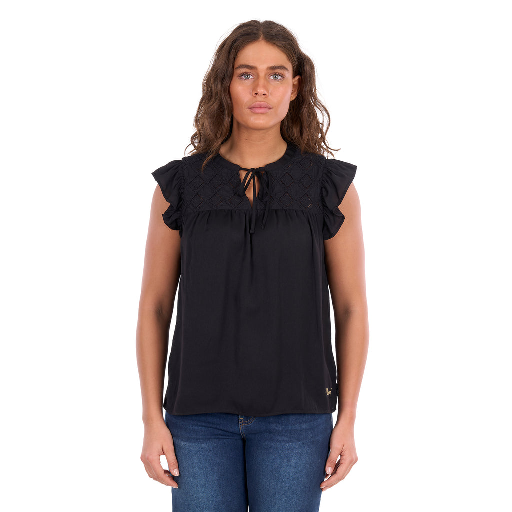 Wrangler Womens Stella Sleeveless Blouse  (X6S2503616) Black