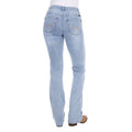 Wrangler Women's Verity Bootcut Jeans - Willow (X6S2251722) Sky light blue denim jeans shown from the back, featuring signature Wrangler W stitching on the pockets, modelled on a white background.