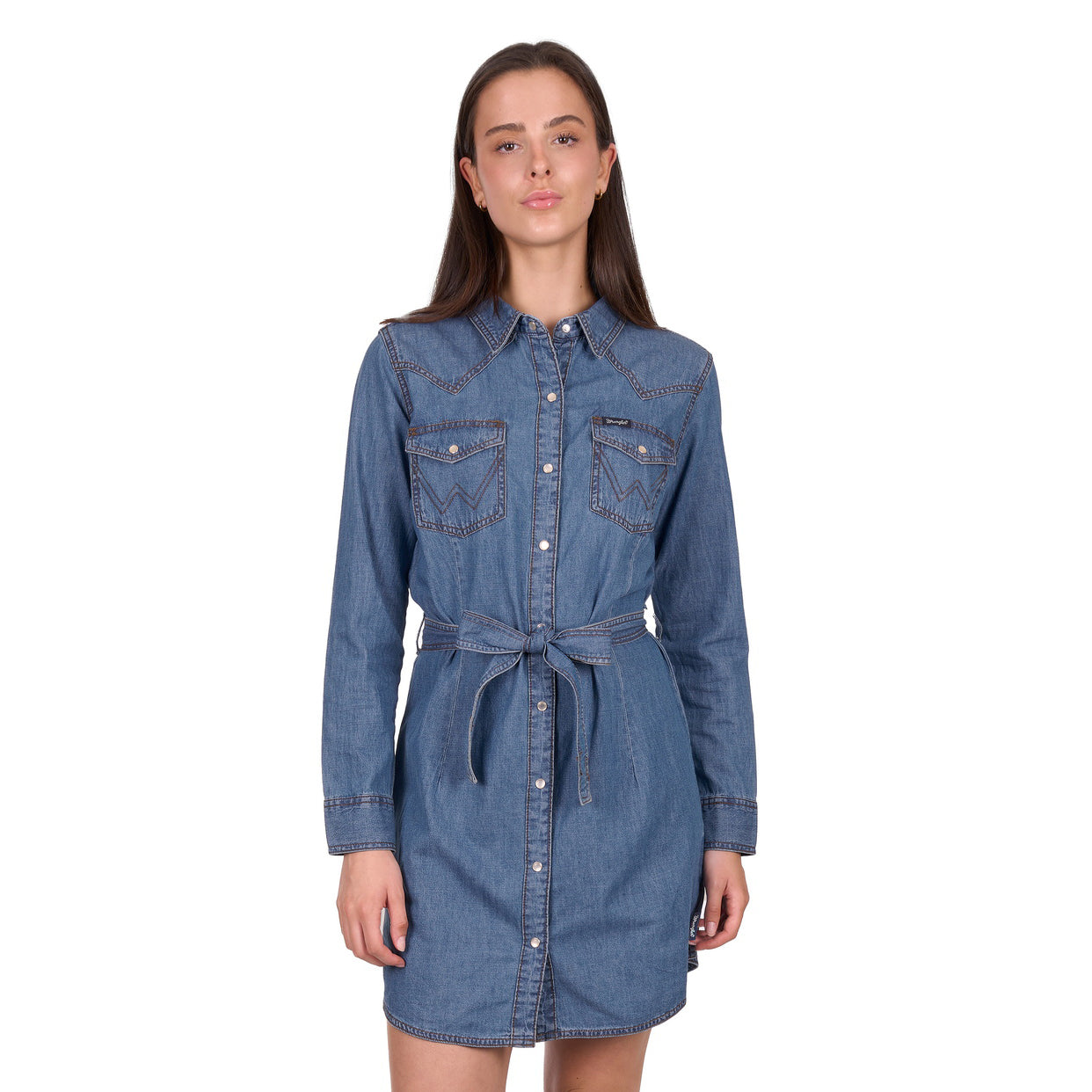 Wrangler Womens Wendy L/S Dress (X6W2460530) Mood Indigo