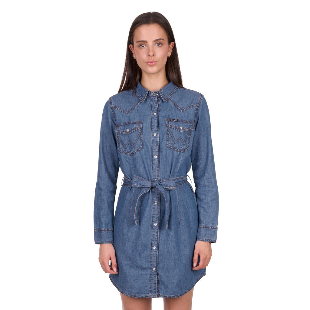 Wrangler Womens Wendy L/S Dress (X6W2460530) Mood Indigo