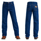 Ghost images of indigo Wrangler Boys Junior Original ProRodeo Regular Fit Jeans (13MWZJPREG) shown from front and back on a white background.