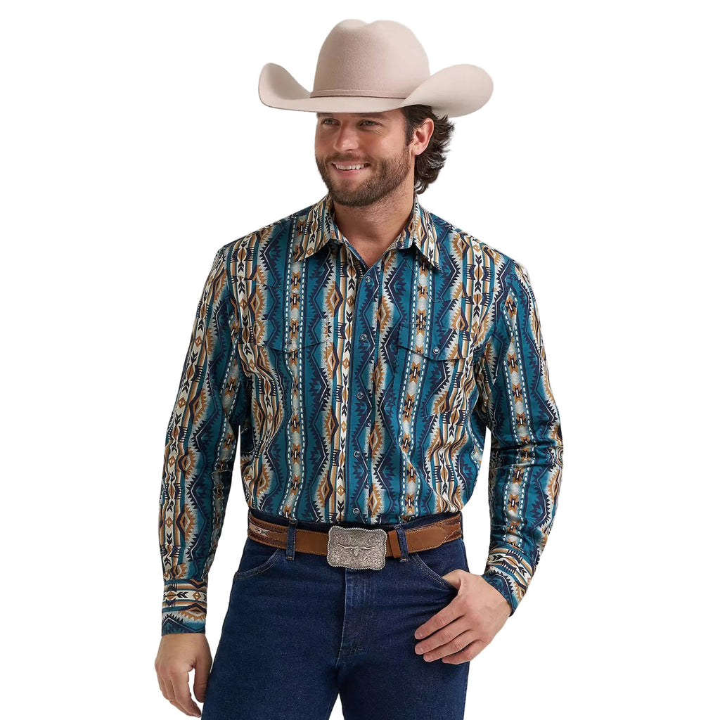 Wrangler Mens Checotah Classic Fit L/S Western Shirt (112384297) High Desert