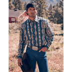 Wrangler Mens Checotah Classic Fit L/S Western Shirt (112384297) High Desert