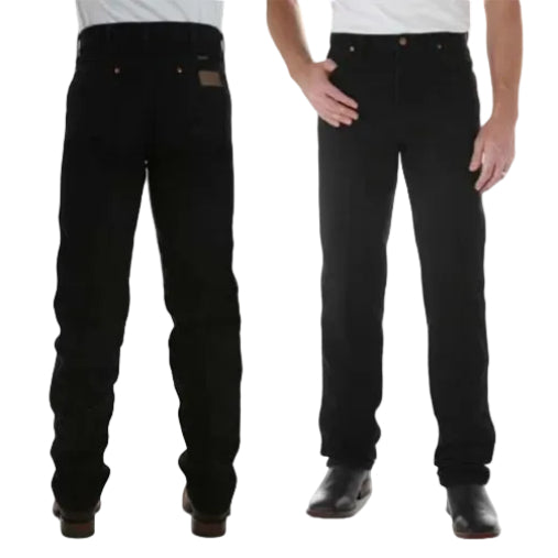 Wrangler Mens Cowboy Cut Original Fit Jeans (13MWZWK34) Shadow Black Front and Back