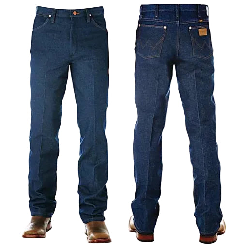 Wrangler Mens Cowboy Cut Slim Fit Rigid Jeans (936DEN) Unwashed Rigid Indigo