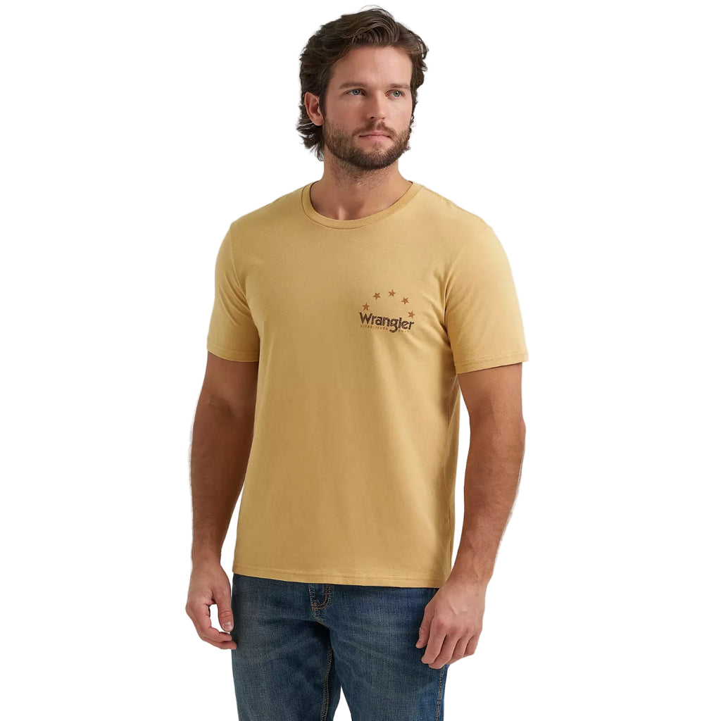 Wrangler Mens High Desert Regular Fit S/S Tee (112380268) Curry Heather