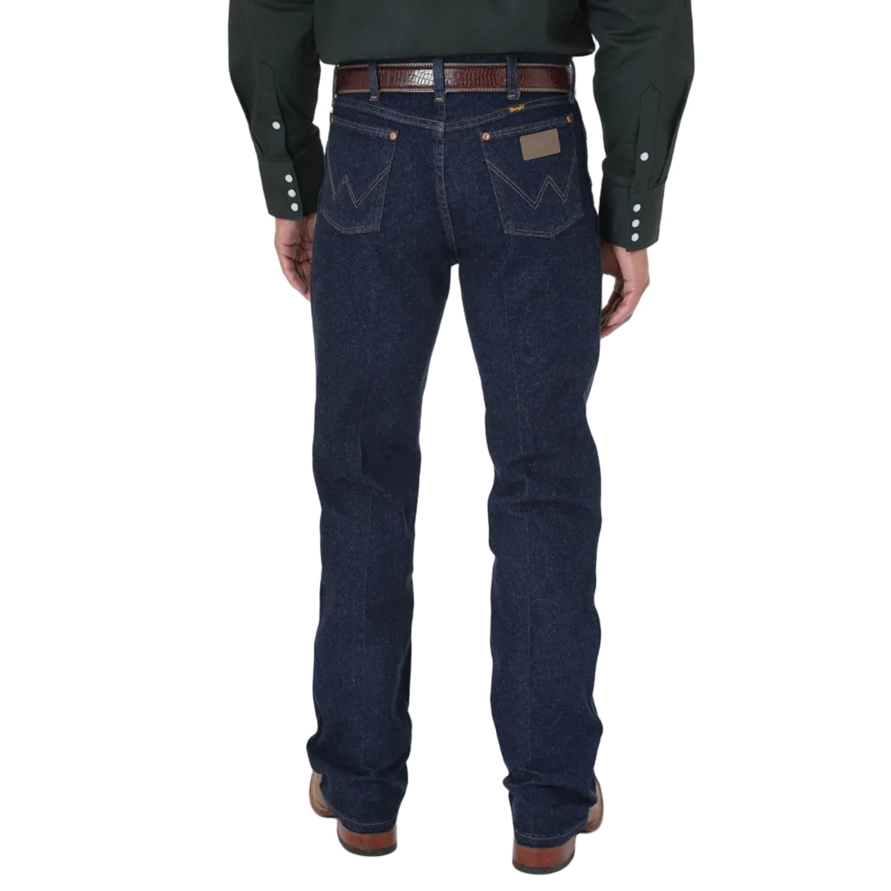 Wrangler Mens Western Bootcut Stretch Jeans (947STR) Navy Back