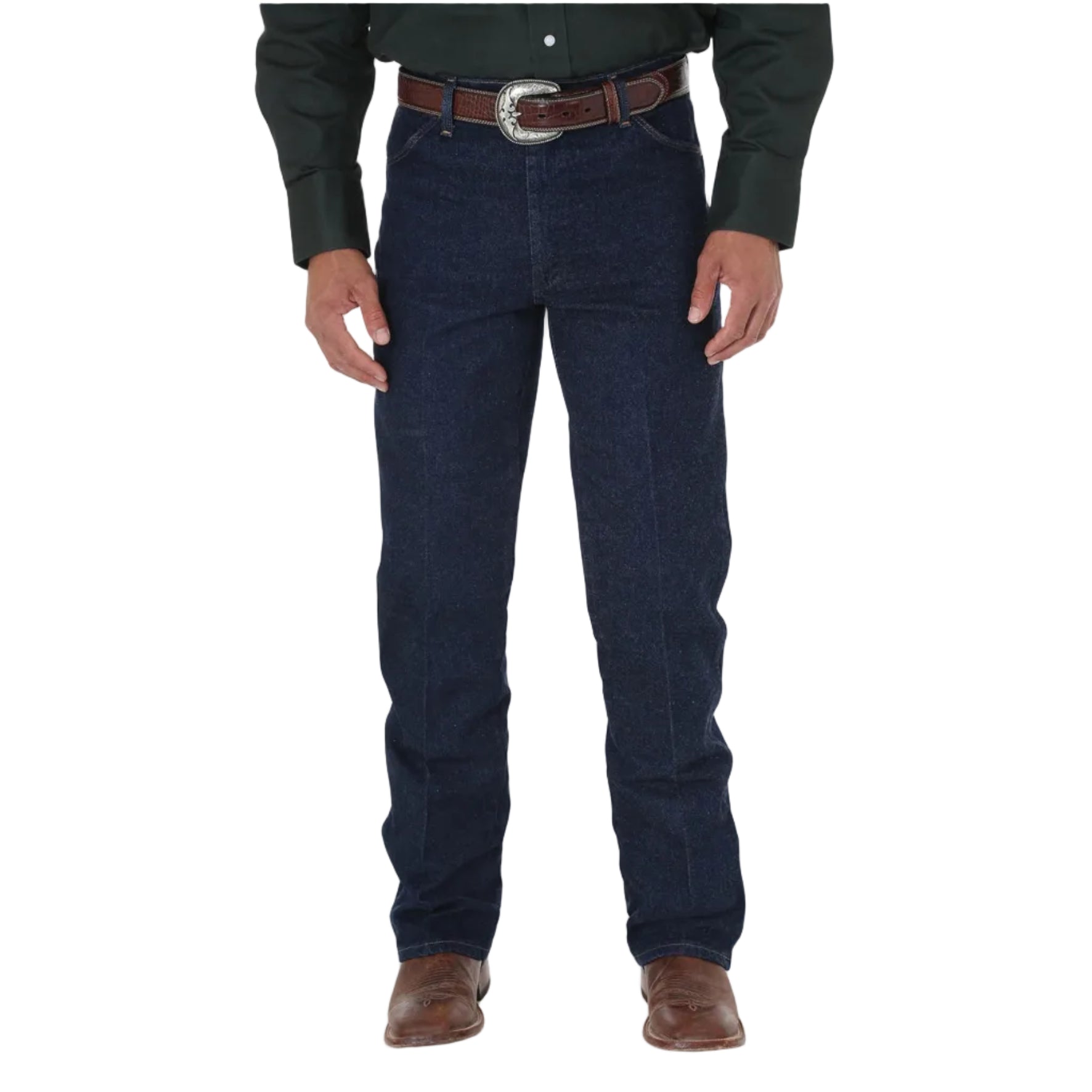 Wrangler Mens Western Bootcut Stretch Jeans (947STR) Navy Front