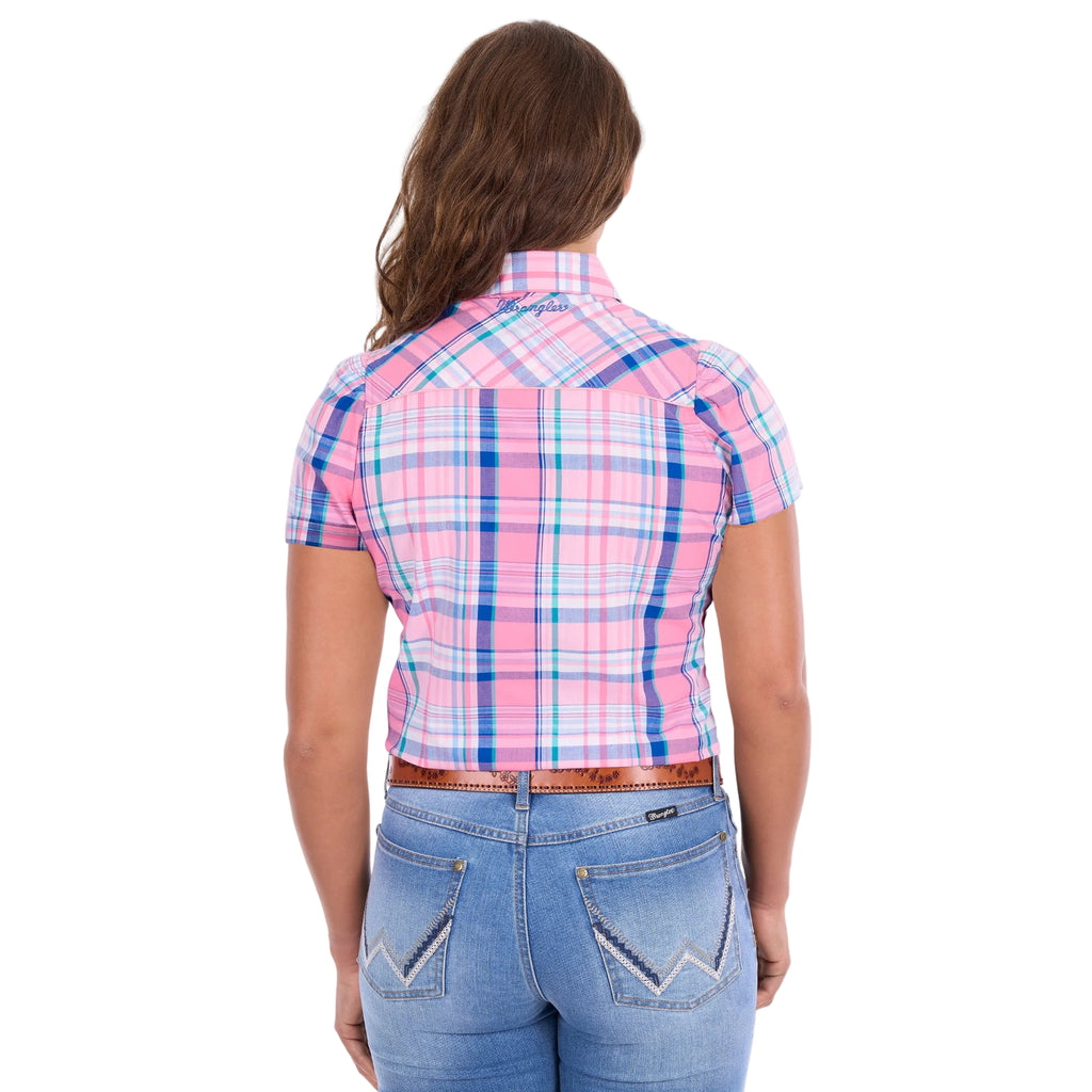 Wrangler Womens Kiara S/S Shirt (X6S2102603) Blue/Pink