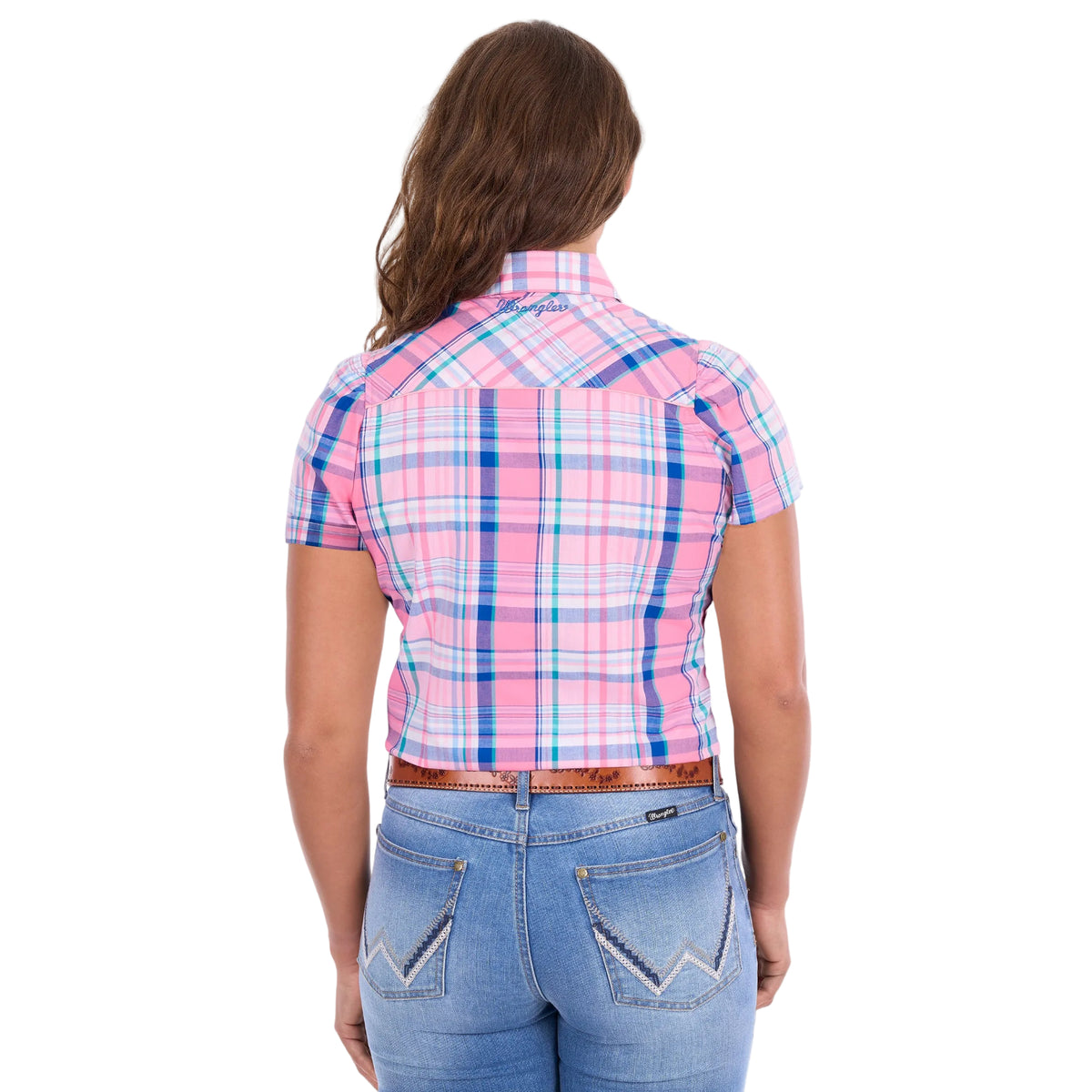 Wrangler Womens Kiara S/S Shirt (X6S2102603) Blue/Pink