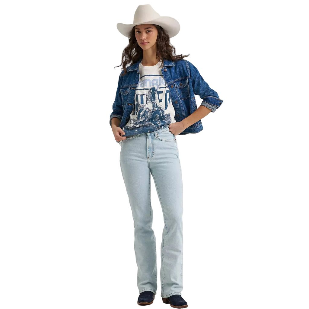 Wrangler Womens Rodeo Archive Girlfriend Fit S/S Tee (112379646) Egret