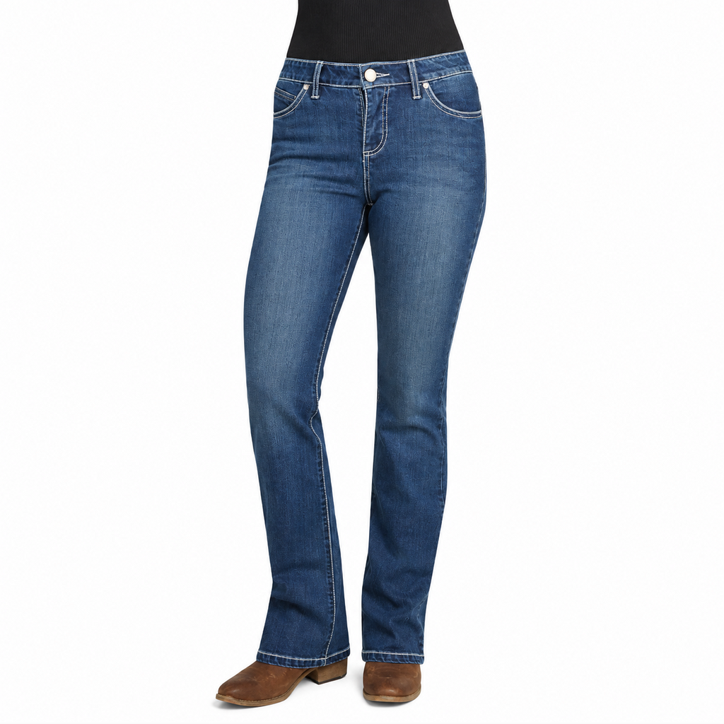 Wrangler Womens Windsong Q-Baby Booty Up Jeans (XCP2250899) Marine Blue