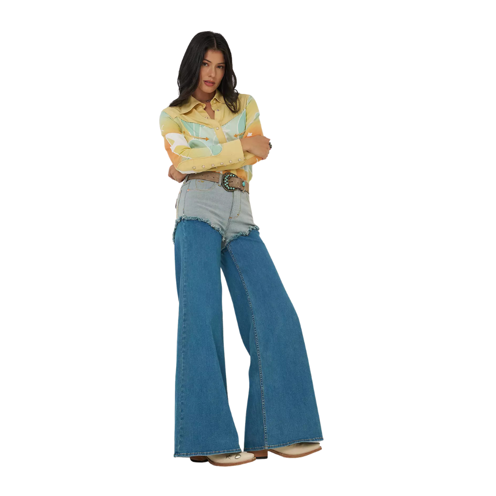 Wrangler x Lainey Wilson Womens Cheeky Wide Leg Pants (112382915) Classic Blue