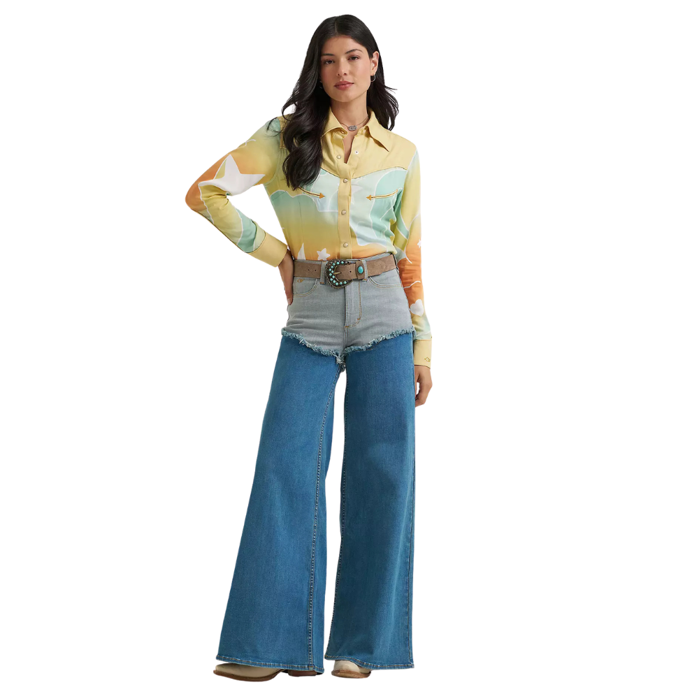 Wrangler x Lainey Wilson Womens Cheeky Wide Leg Pants (112382915) Classic Blue