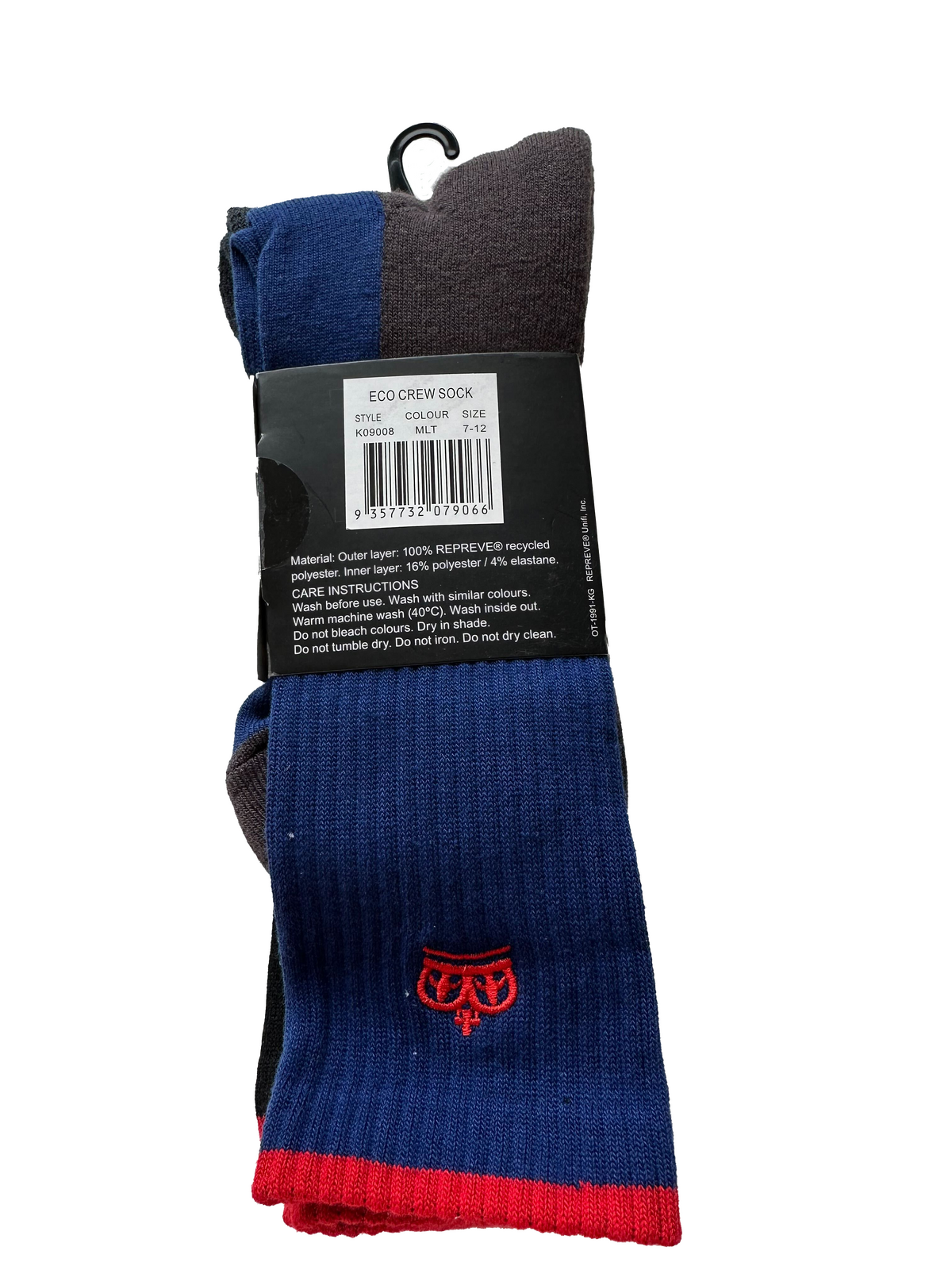 KingGee Mens Eco Crew Socks, 3 pack (K09008) Multi 7-12 [GD]