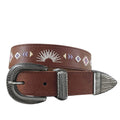 Roper Girls Aztec Embroidery Buffalo Leather Belt (9717300) Brown